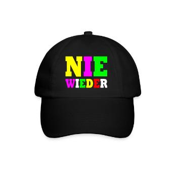 Nie wieder - Baseballkappe - Schwarz/Schwarz - Vorne