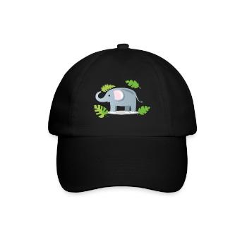 Baby Elephant Waving - Baseball Cap - black/black - Front
