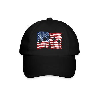 Amerikanische Kampfjets 4. Juli - Baseballkappe - Schwarz/Schwarz - Vorne