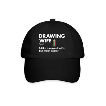 Drawer Wife Definition Drawing - Baseballkappe - Schwarz/Schwarz - Vorne