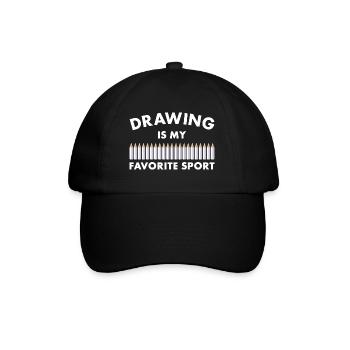 Drawing Is My Favorite Sport Drawer - Baseball Cap - black/black - Front