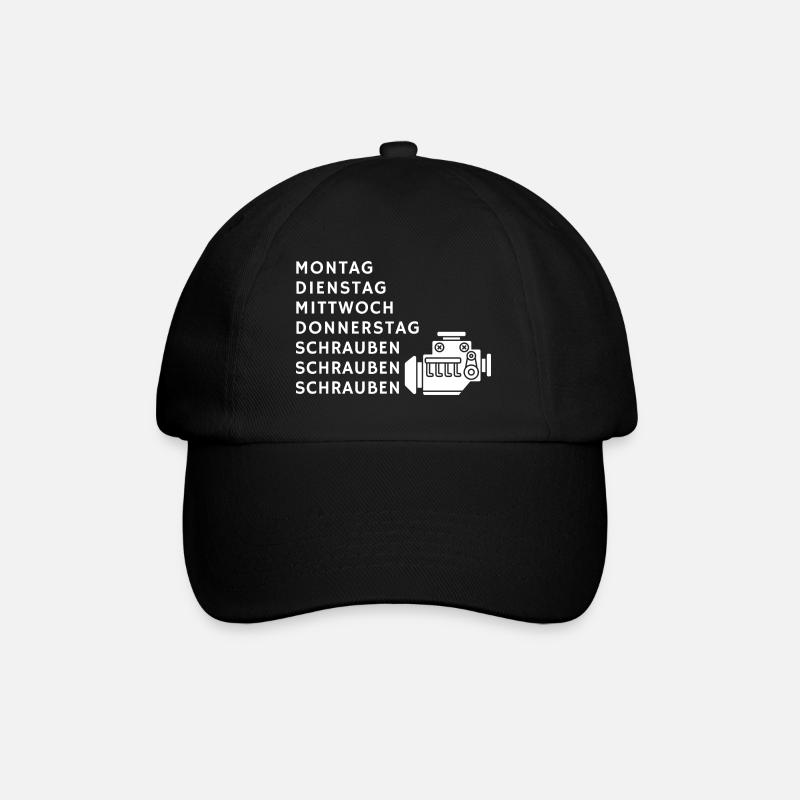 autoschrauber - Baseballkappe - Schwarz/Schwarz