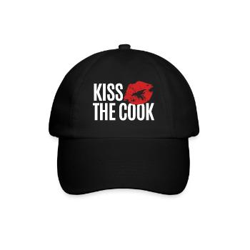 Kiss the cook - kochen - Spruch - Baseball Cap - black/black - Front