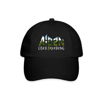 Alpenüberquerung Alpen Überquerung Wandern - Baseballkappe - Schwarz/Schwarz - Vorne