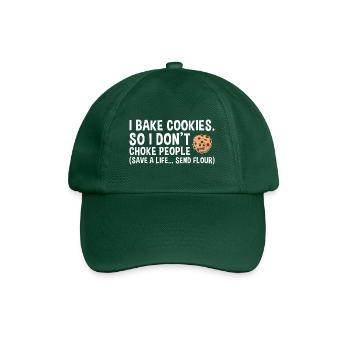 Baking Save A Life... Send Flour Cookie - Baseball Cap - bottle green - Front