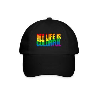 My life is colorful - Baseball Cap - black/black - Front