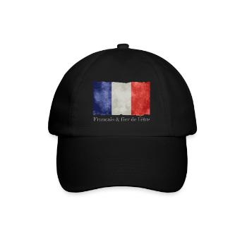 Drapeau France bleu blanc rouge Français fier - Casquette classique - noir/noir - Devant
