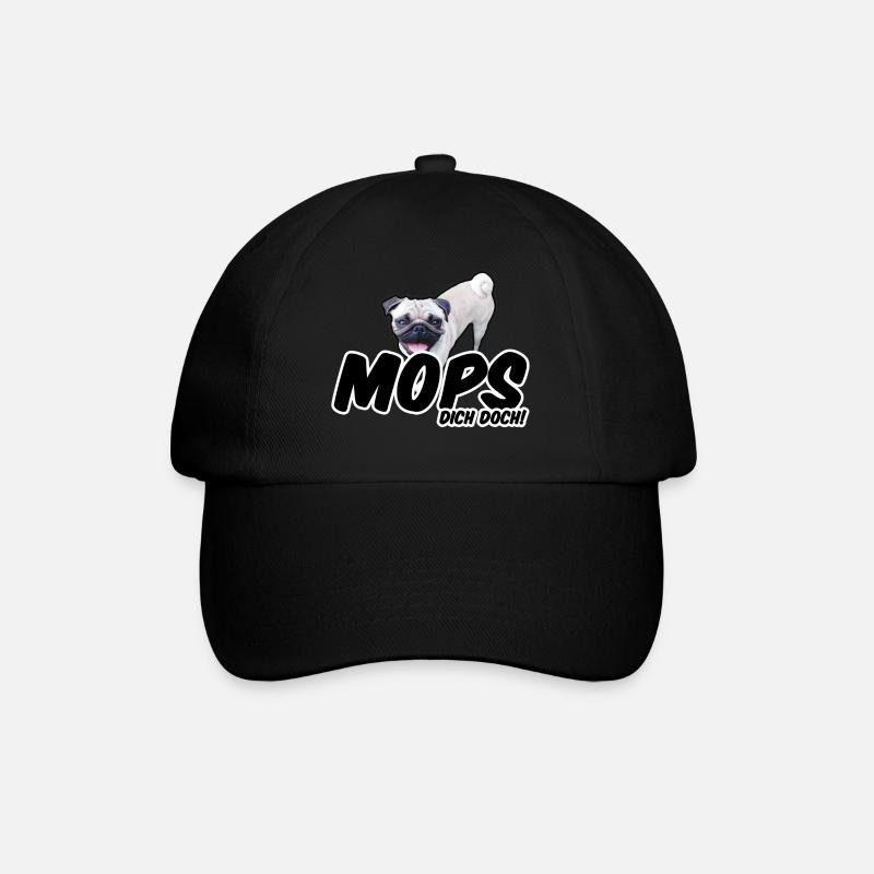 Mops Dich doch! Geschenk Hund Tier Haustier - Baseballkappe - Schwarz/Schwarz