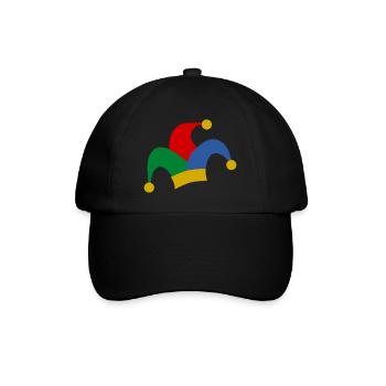 clown harlekin hofnarr kasper komiker narr witzbol - Baseballkappe - Schwarz/Schwarz - Vorne