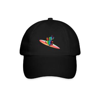 surfin elephant - Baseballkappe - Schwarz/Schwarz - Vorne