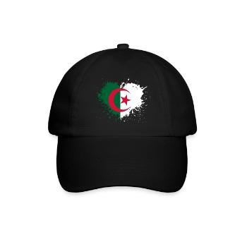 Coeur drapeau algerie - Casquette classique - noir/noir - Devant