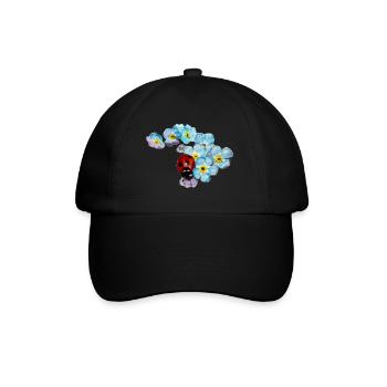 Ladybird & forget-me-not design by Jimkins - Baseball Cap - black/black - Front