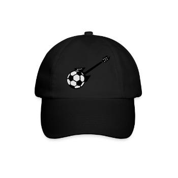 electric guitar gitarre football soccer - Baseball Cap - black/black - Front