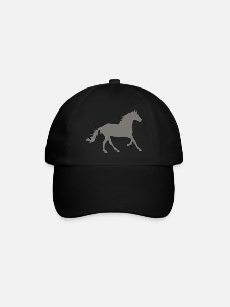 horse - Baseball Cap - black/black