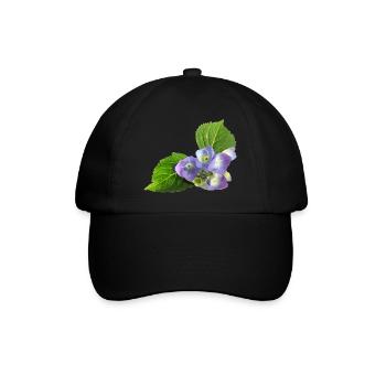 veilchen blume blüte natur - Baseballkappe - Schwarz/Schwarz - Vorne