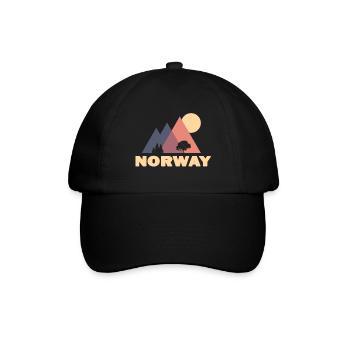 norwegen - Baseballkappe - Schwarz/Schwarz - Vorne