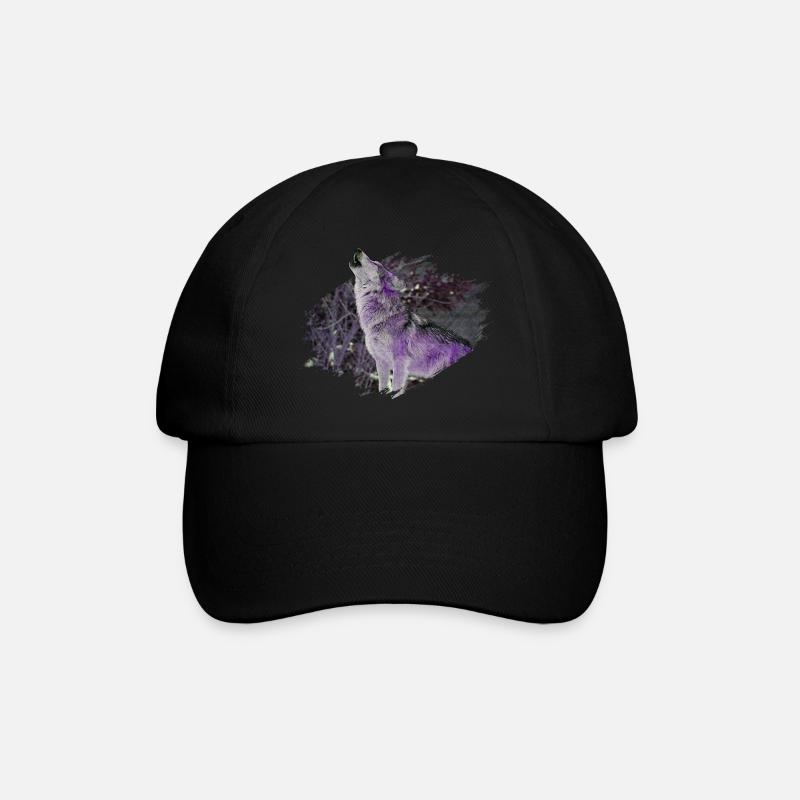 wolf - Baseball Cap - black/black