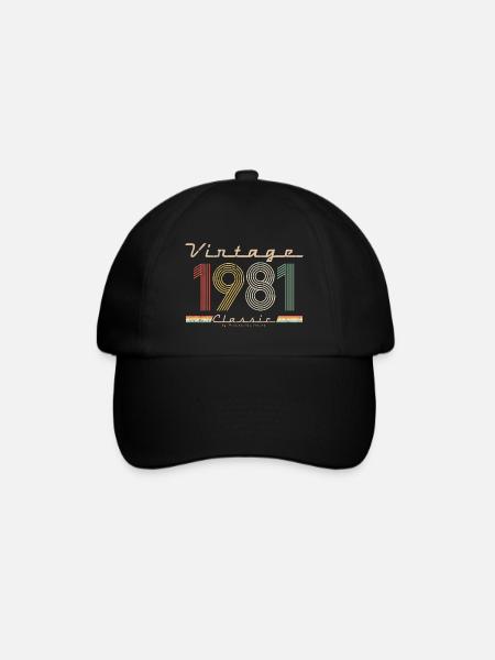 Vintage Classic 1981 pseudo rétro année de naissance - Casquette classique - noir/noir