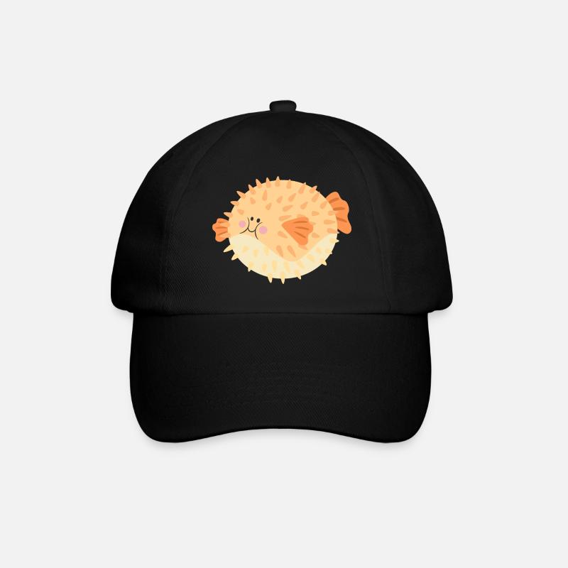 Puffer fish - Baseball Cap - black/black