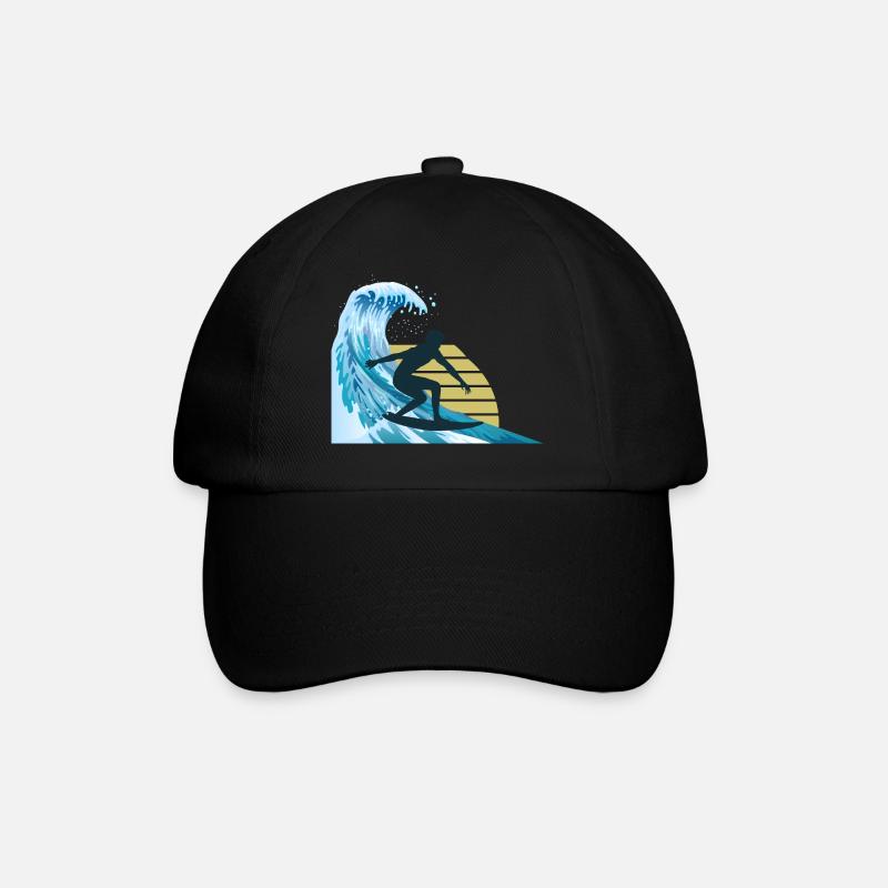 Surfen surfer surfing - Baseballkappe - Schwarz/Schwarz