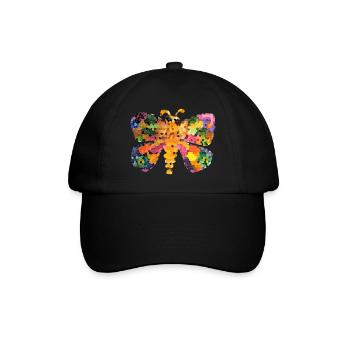 Magical stained glass butterfly - Baseball Cap - black/black - Front