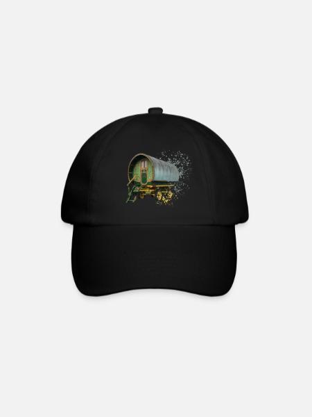 caravane gitane tirée par des chevaux, - Casquette classique - noir/noir