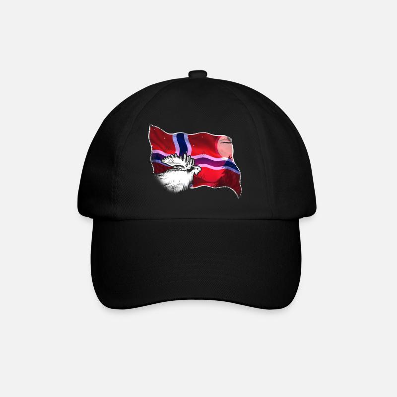 Norwegen - Baseballkappe - Schwarz/Schwarz