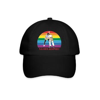 Schweizer Schwinger Schwingen im Vintage  Design - Baseballkappe - Schwarz/Schwarz - Vorne