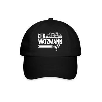 Der Watzmann ruft Berchtesgaden Gipfel Wandern - Baseballkappe - Schwarz/Schwarz - Vorne