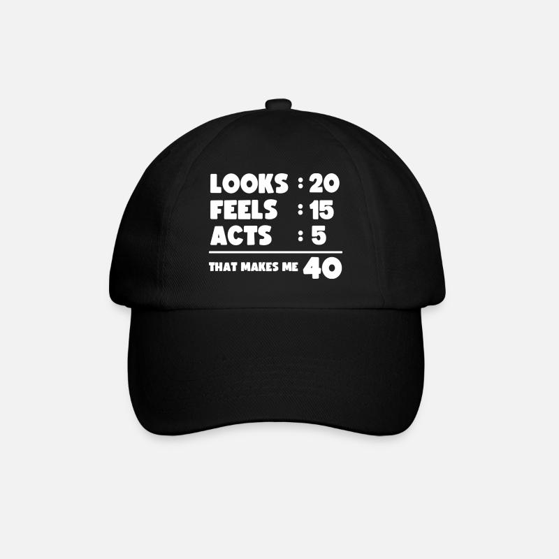 40e anniversaire Humour drôle - Casquette classique - noir/noir