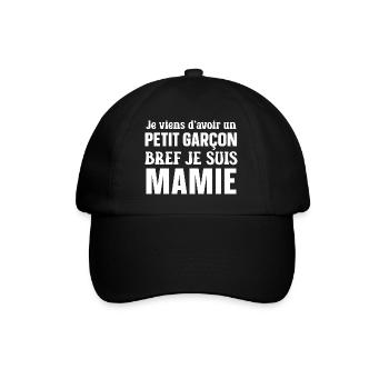 Bref je suis mamie Cadeau mamie annonce grossesse - Casquette classique - noir/noir - Devant