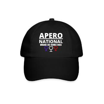 apéro, apéro national, picole nationale - Casquette classique - noir/noir - Devant