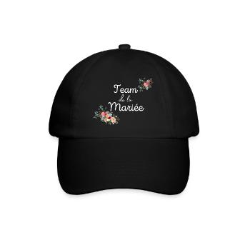 team de la Mariée evjf t-shirt assorti floral - Casquette classique - noir/noir - Devant