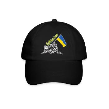 ukraine flag raising - Baseball Cap - black/black - Front