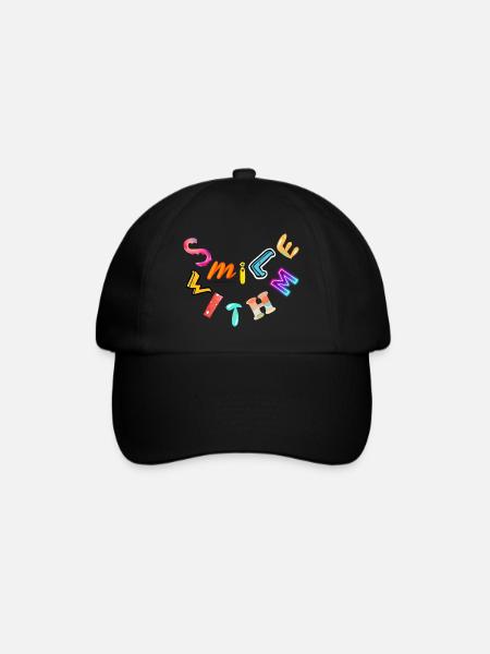 Smile with me - Baseballkappe - Schwarz/Schwarz