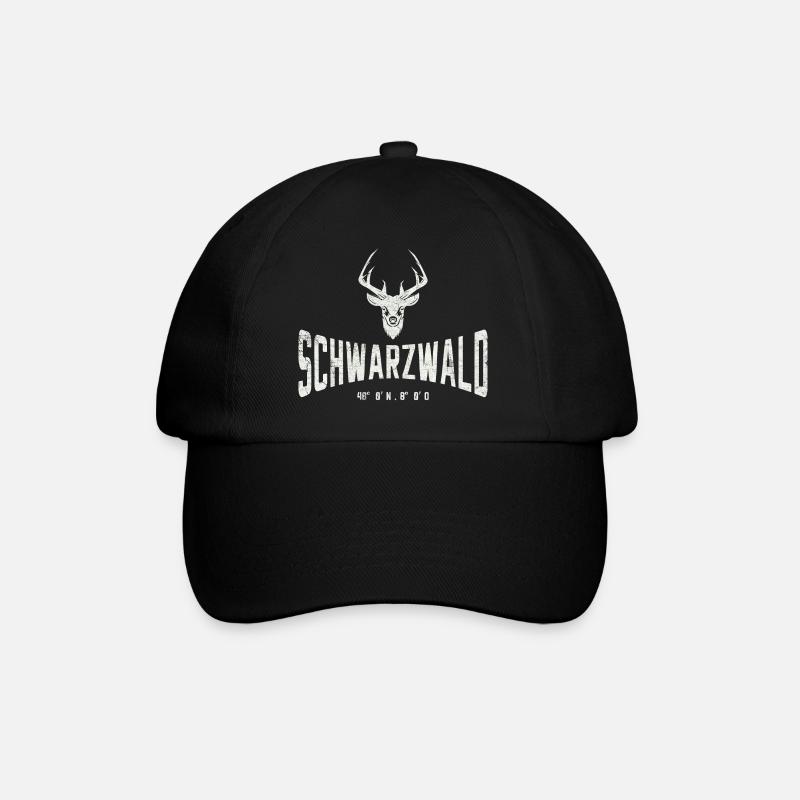 SCHWARZWALD 48° 0′ N , 8° 0′ O - Baseballkappe - Schwarz/Schwarz