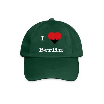 I Love Berlin Fernsehturm Herz Silhouette - Baseballkappe - Flaschengrün - Vorne