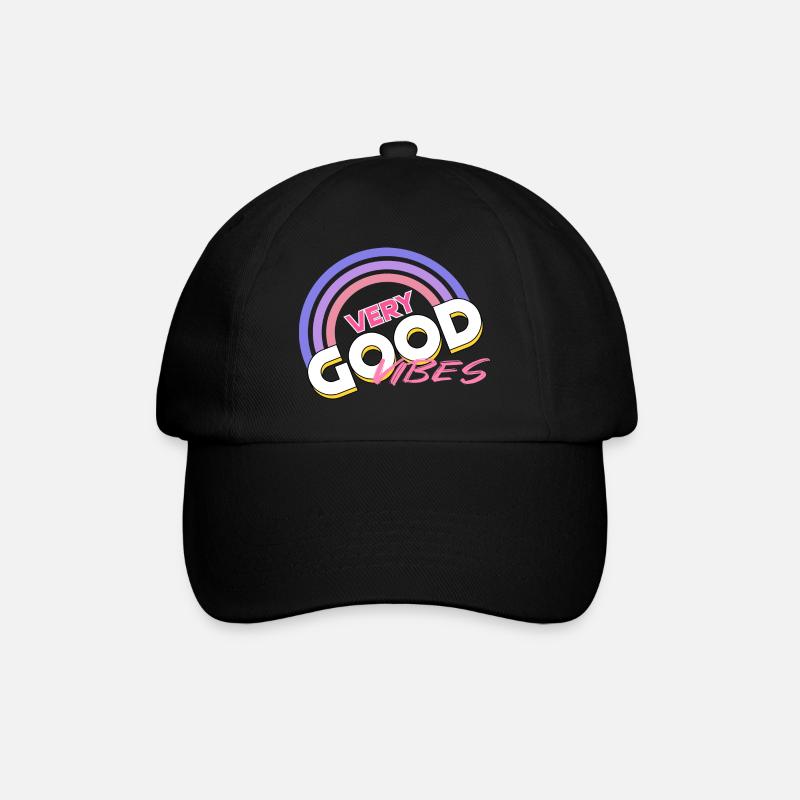 good vibes Regenbogen - Baseballkappe - Schwarz/Schwarz