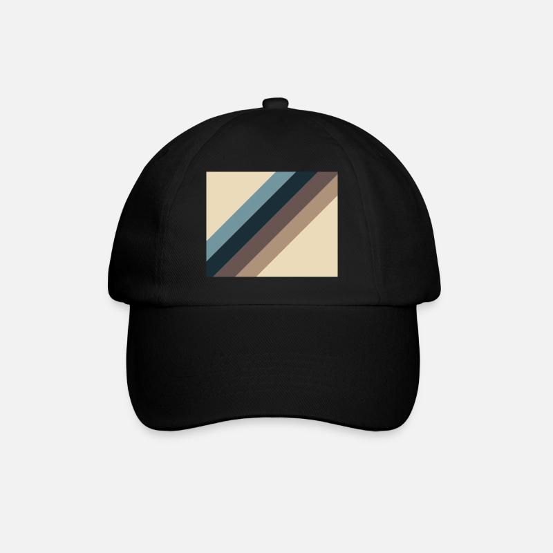 Vintage lines - Baseball Cap - black/black