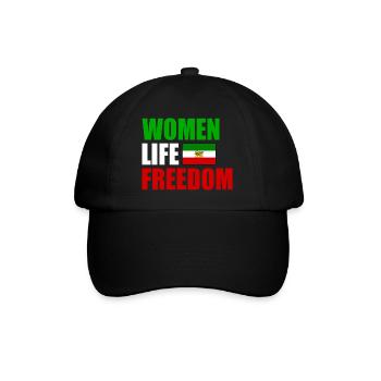 Women life freedom - Baseballkappe - Schwarz/Schwarz - Vorne