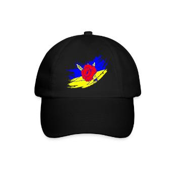 Ukrainische Flagge - Baseballkappe - Schwarz/Schwarz - Vorne