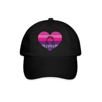 Roller Coaster Vintage Heart Theme Park Vacation - Baseball Cap - black/black - Front