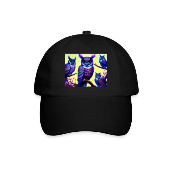 Owl - Baseball Cap - black/black - Front