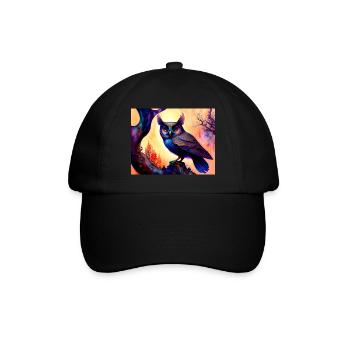 Owl - Baseball Cap - black/black - Front