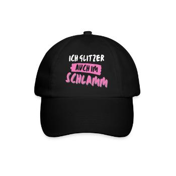 muddy run glitzer im schlamm Team Frauenlauf mud - Baseballkappe - Schwarz/Schwarz - Vorne