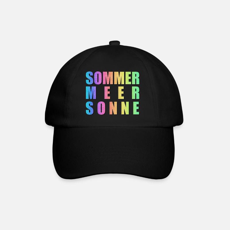 Sommer Meer Sonne Hippie bunt Trend - Baseballkappe - Schwarz/Schwarz