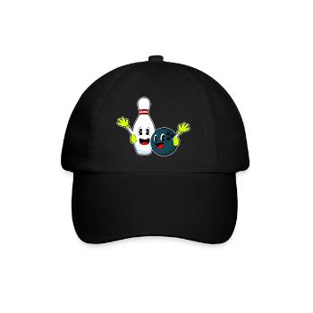 Bowling Bowlingkugel Pin - Baseballkappe - Schwarz/Schwarz - Vorne