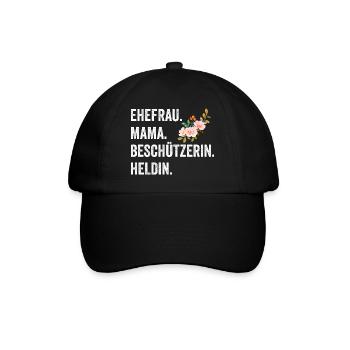 Ehefrau Mutter Mama - Baseballkappe - Schwarz/Schwarz - Vorne
