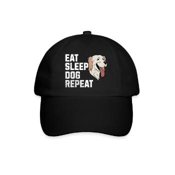 Manger, dormir, chien, répéter : la vie d’un amoureux des chiens - Casquette classique - noir/noir - Devant