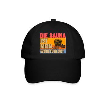 Wellness Saunagänger Saunieren Saunierer Sauna - Baseballkappe - Schwarz/Schwarz - Vorne